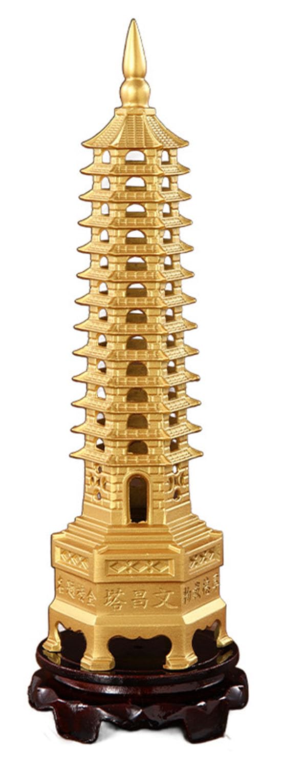 Statua Fengshui in ottone, statuetta a 13 livelli, pagoda, torre Wenchang