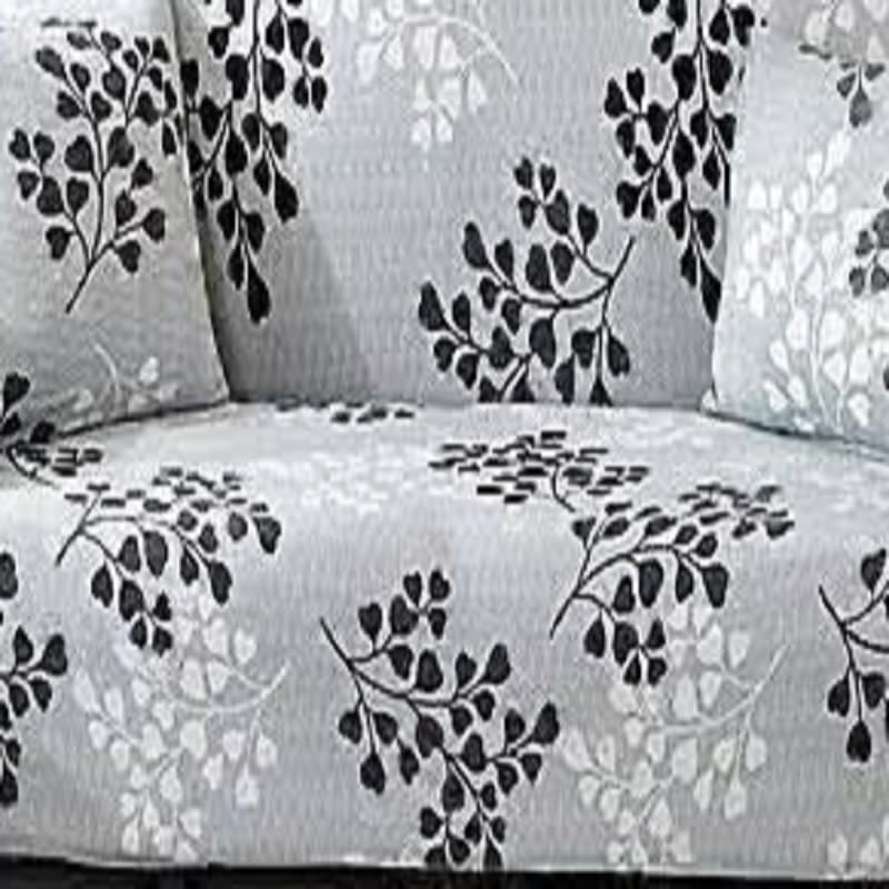 Image of BLUSH & BLOOM 3 Seater Elastic Stretchable Sofa Cover with Floral Print, Navy Blue, Elastic Slipcover for Living Room (Grey 1)