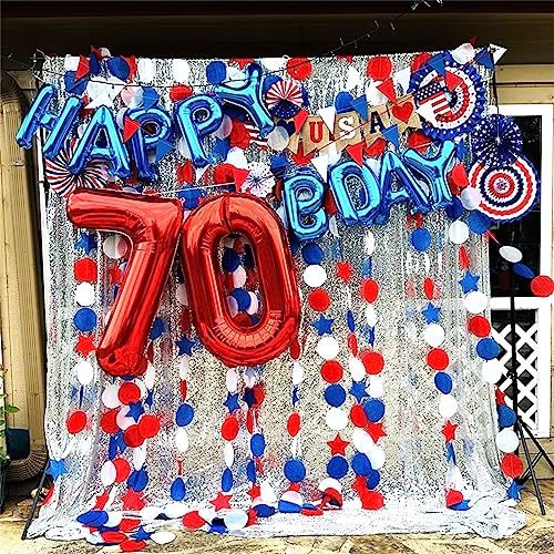 Image of Red Large Number Balloons, 40 Inch Foil 0-9 Set Number Balloon for Girls Boys Age Birthday Party, Self Inflating Number Balloons Baby Shower Anniversary Christmas Party Decoration Women Men Supplies