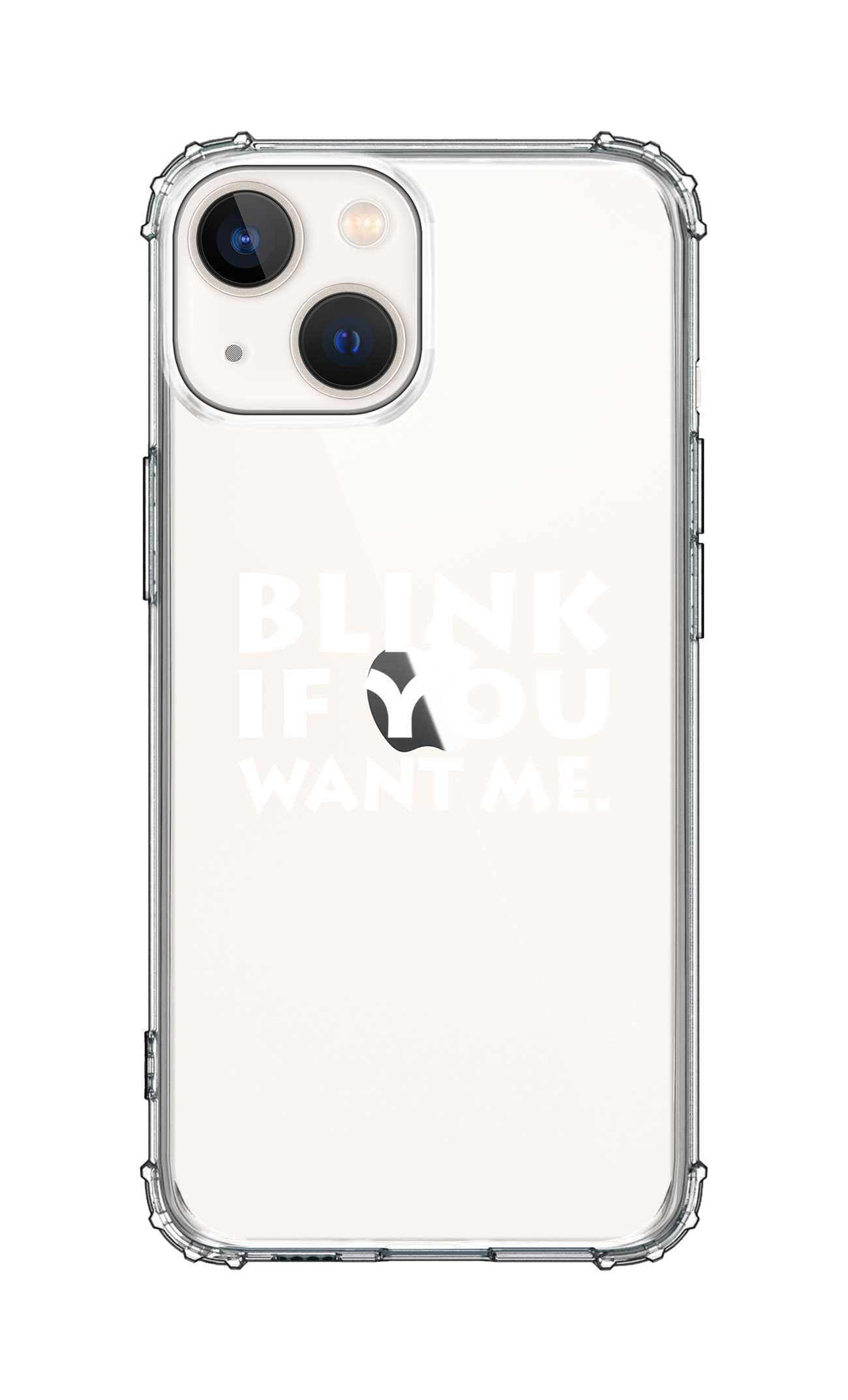 Stylizedd Classic Clear Case Compatible with Apple iPhone 13 mini Soft Anti Drop Airbag TPU Gel Thin Transparent Flexible Shockproof Cover [ Designed for Apple iPhone 13 mini ] - Blink if you want me