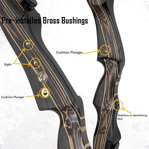 Miniatura 4 de Recurve Bow for Adults and Beginners, Archery Bow Takedown Wooden Bow for Hunting and Target Shooting