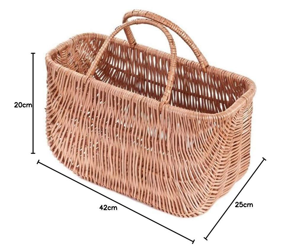 Borsa per la Spesa in Vimini Ceste per Funghi in Vimini Cestino della Spesa Fatto a Mano Intrecciato Cestino per la Spesa Cestino per Picnic Cesta per Frutta