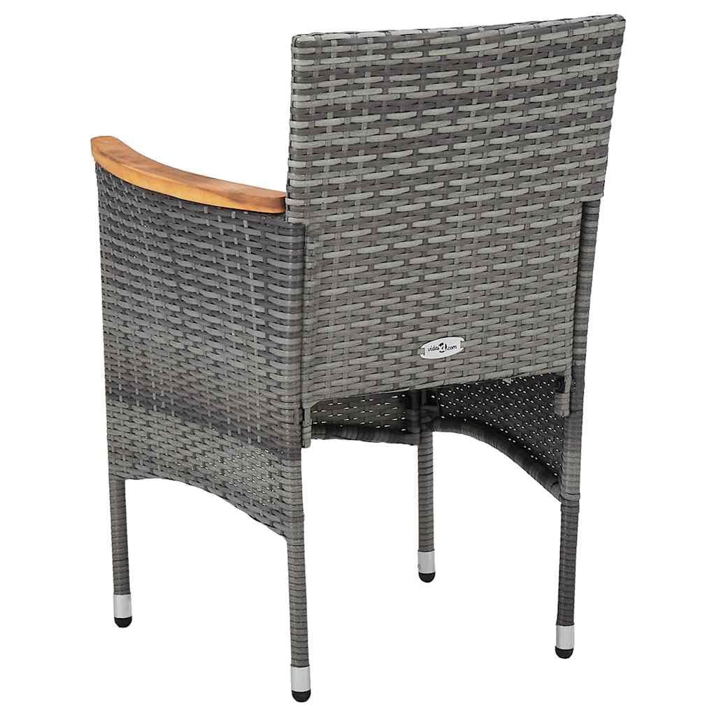 Krzesła ogrodowe do jadalni 2 szt. Poly rattan szary