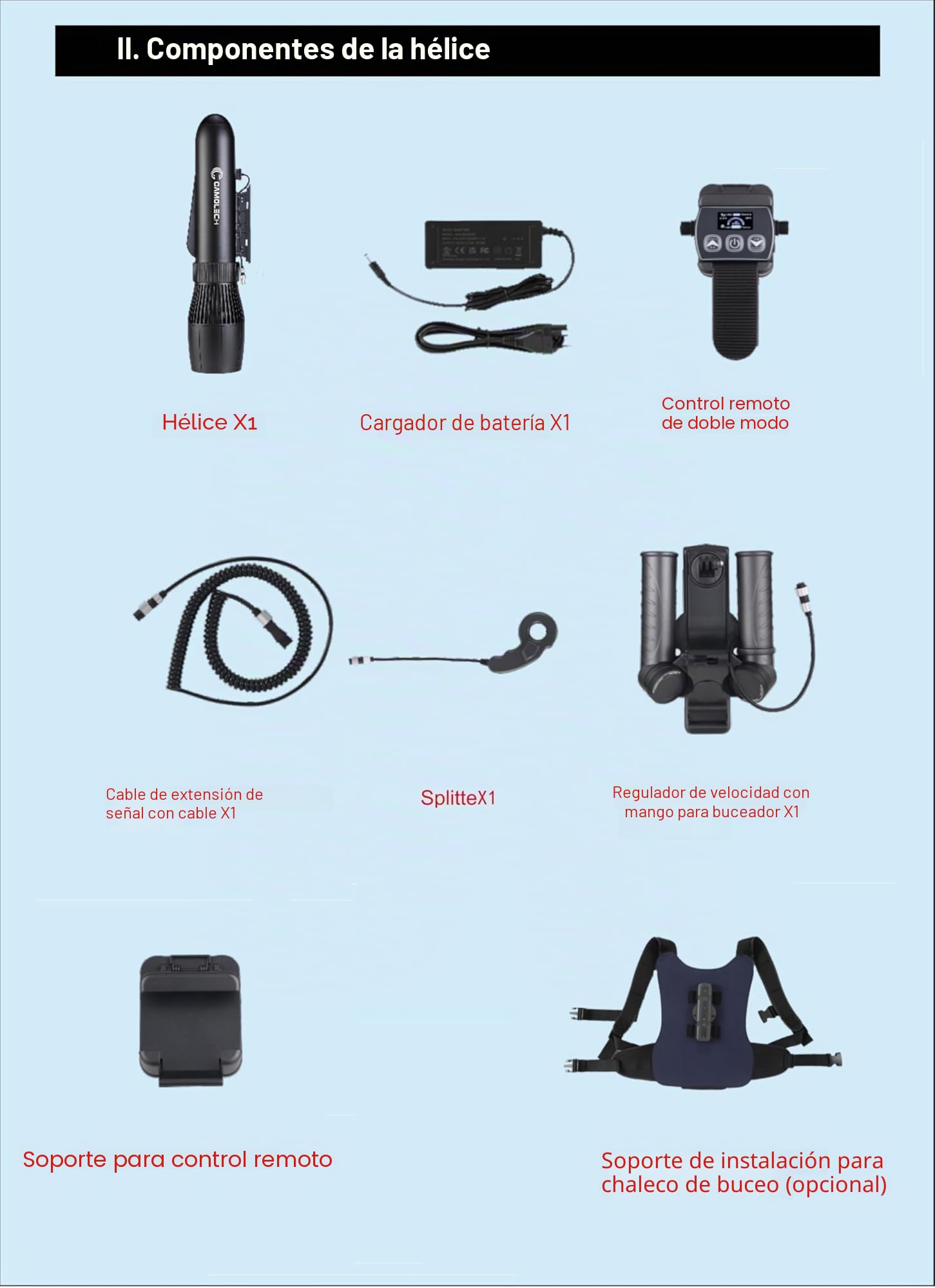 Camolech Jetski 700W - Patinete subacuático marino, 150 minutos, propulsor submarino, motor SUP para piscina y mar, motor de tabla de surf