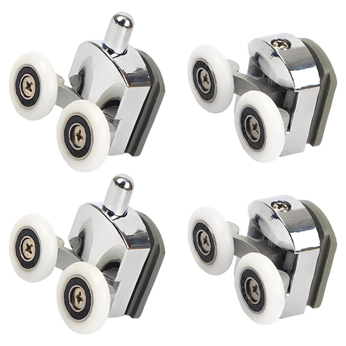 4 Set Rulli Per Porta Doccia.Rotelle Box Doccia Diametro e' 23 mm. Ruote Della Doccia per Vetro 4-6 mm.Rulli Doccia per La Porta Scorrevole Della Doccia (2 Rulli Superiori e 2 Inferiori)