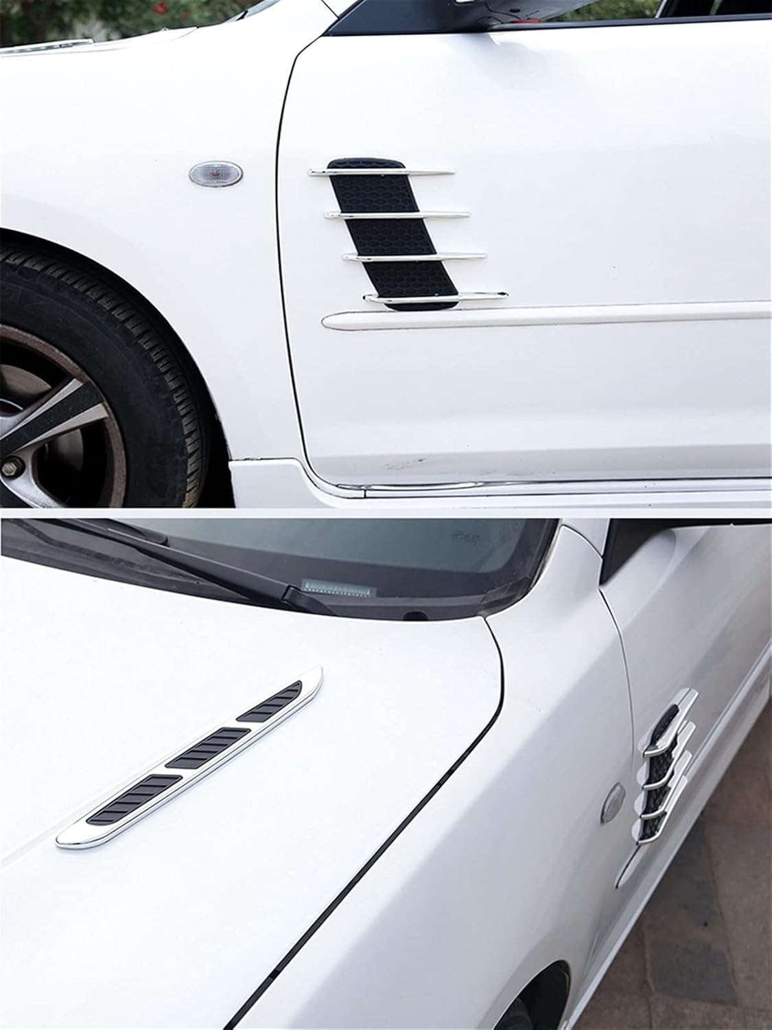 Hood Scoops 4 Pcs Car Hood Scoops Vents Hood Scoop Bonnet Cover Hood, Decorative Intake Hood Scoop ABS Flow Intake DIY Stickers