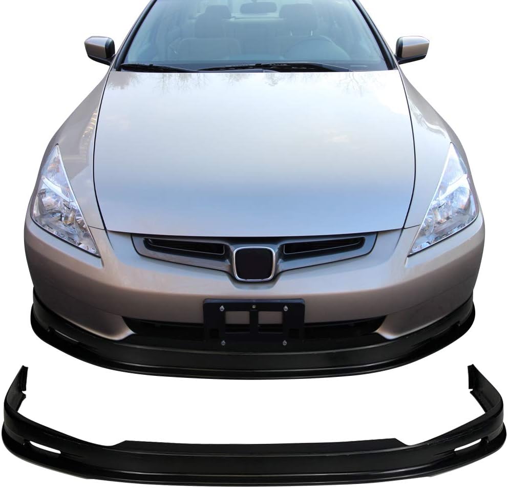 FREEMOTOR802 Front Bumper Lip Splitter Compatible with 2003-2005 Honda Accord Sedan | Mugen Style Unpainted Black PP Air Dam Chin Spoiler Lower Guard Valance Chin Protector