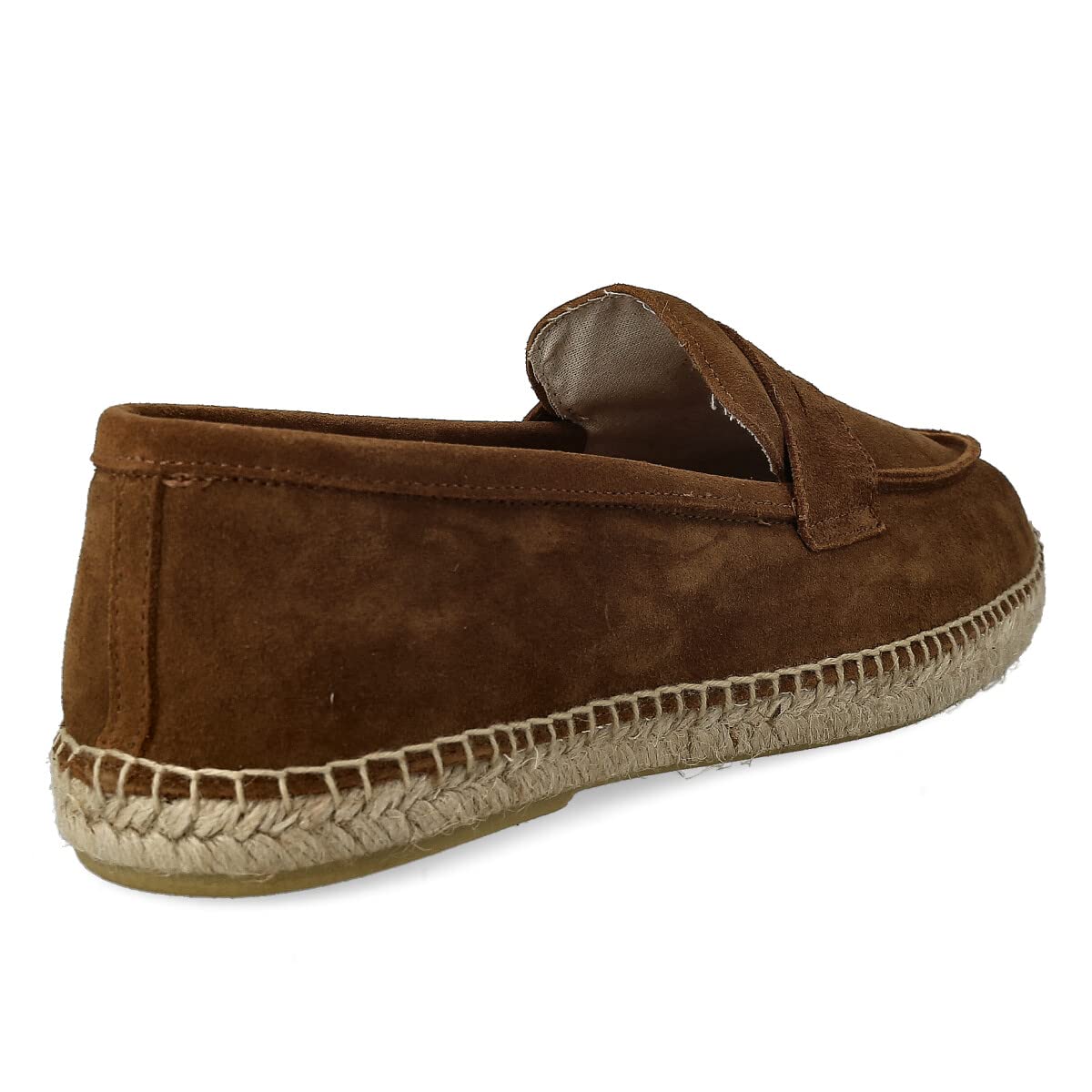 Espadrillas Mocassini da Uomo in Pelle Scamosciata. Sandali di Juta Estive e Flessibili. Design Liscio o Mascherato. Marrone, Blu Navy e Kaki