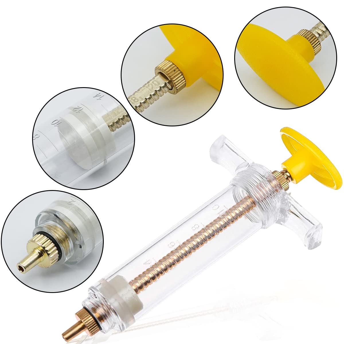 3 Juegos de Jeringuillas de Alimentación para Pájaros, Kit de Jeringa Alimentaria para cría a Mano de Pájaros, Jeringa 10ml, 20 ml, 50ml con 6 Tubos de Cosecha.
