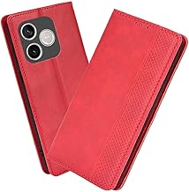 XINNI Housse pour Telephone Honor 600 Lite Etui, PU/TPU Retourner Cuir Coque Magnétique Portefeuille, Rouge