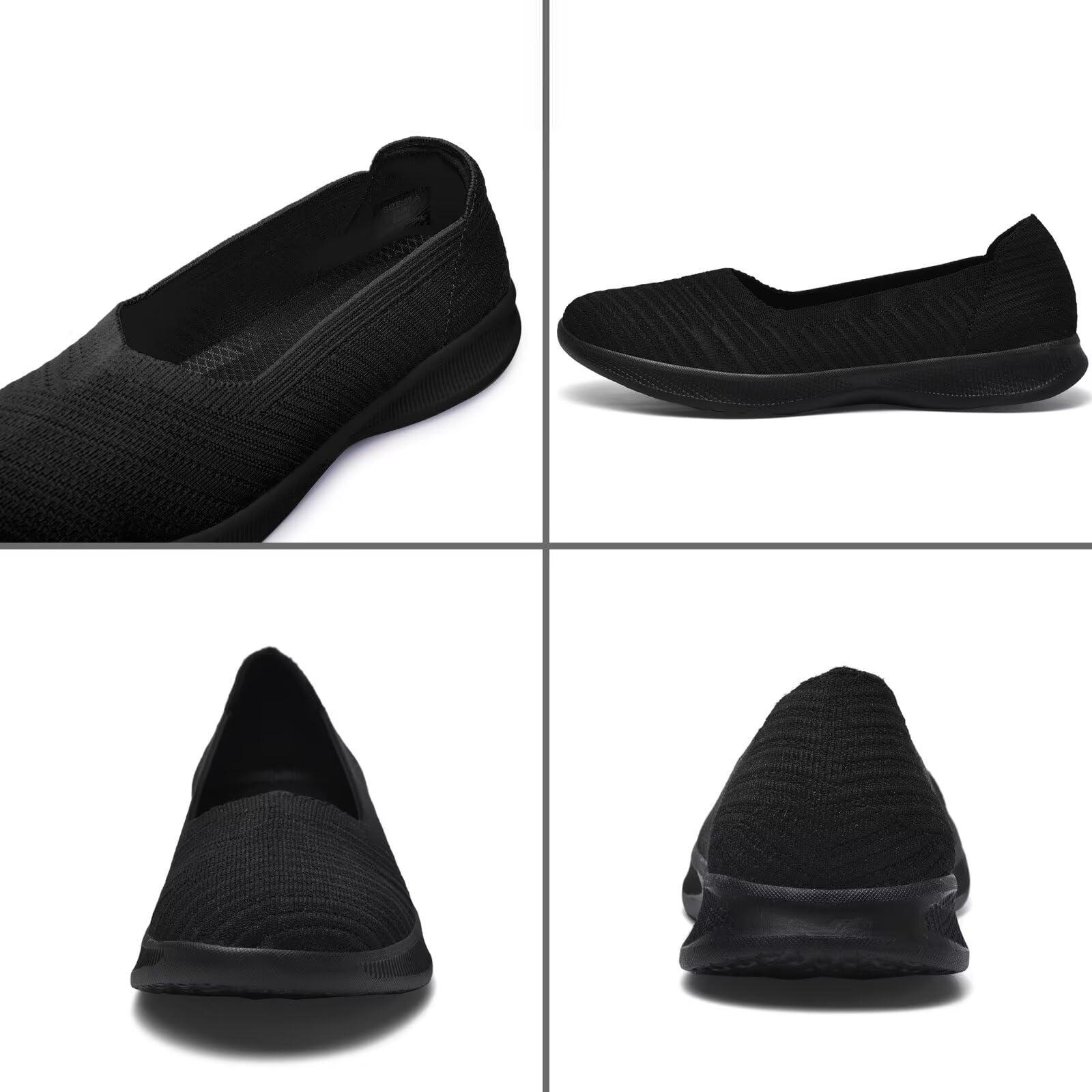 konhill Zapatos Planos Mocasines Mujer Cómodos Casuales Slip on Loafers Zapatos de Punto Vestidos Zapatos Ligeros para Caminar
