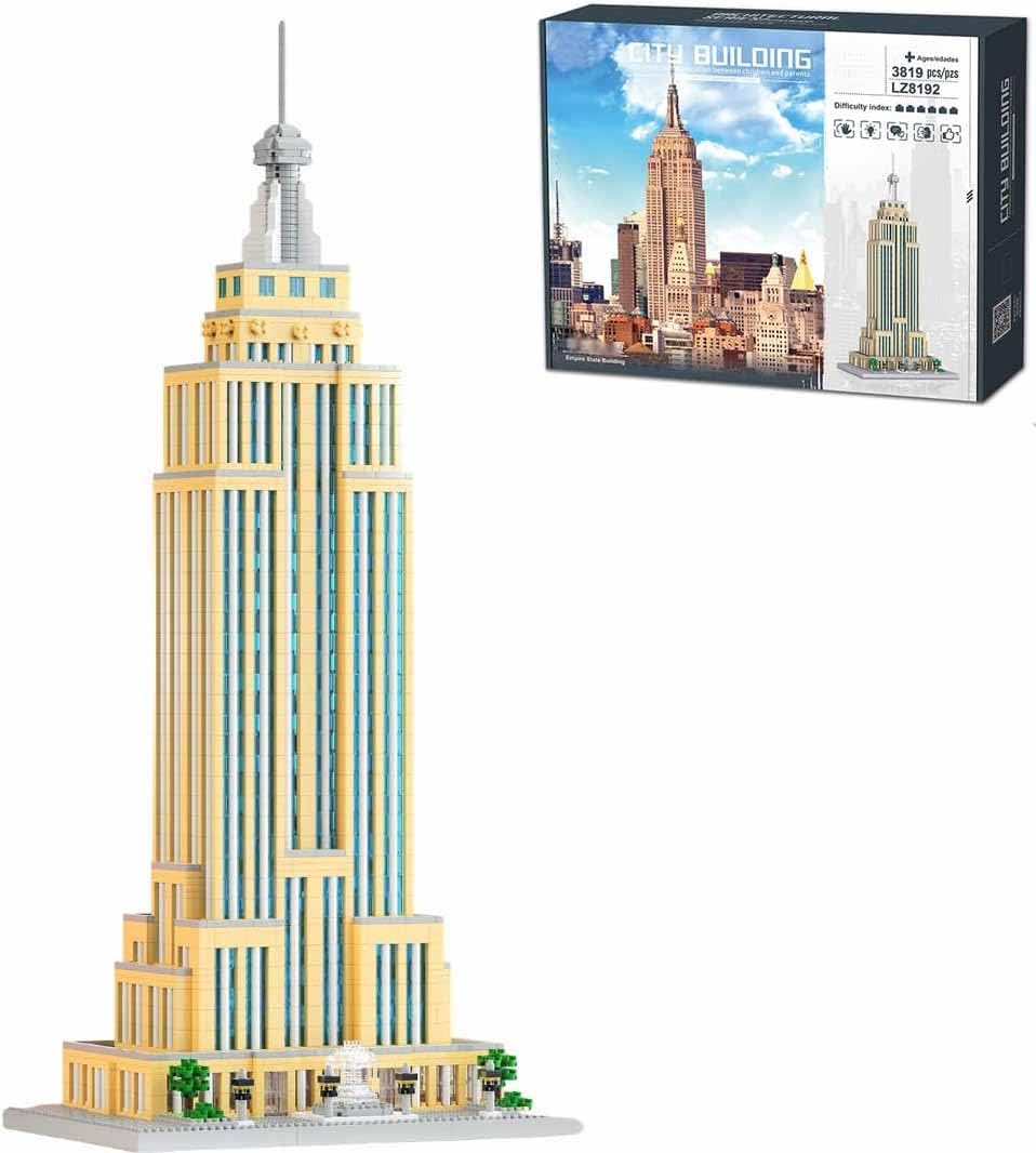 Empire State Building Mini Block Model, Famou Landmark Architecture Mirco Bricks Set, Collection Model Sets, Toy Gifts for Teen and Adults -3819 PCS