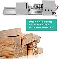 Vista 5 de Mini torno de madera máquina de torno de bricolaje mecanizado para mesa de carpintería de madera, herramienta de bricolaje, torno de molienda