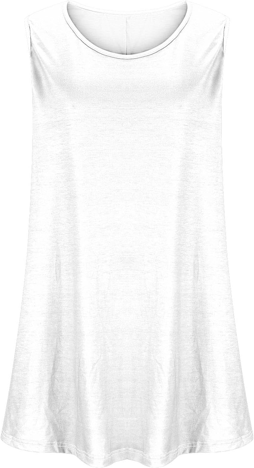 Women Tank Tops Fashion Plus Size Tanks Casual Crew Neck Comfy Oversized Sleeveless Tops Summer Basic Tees