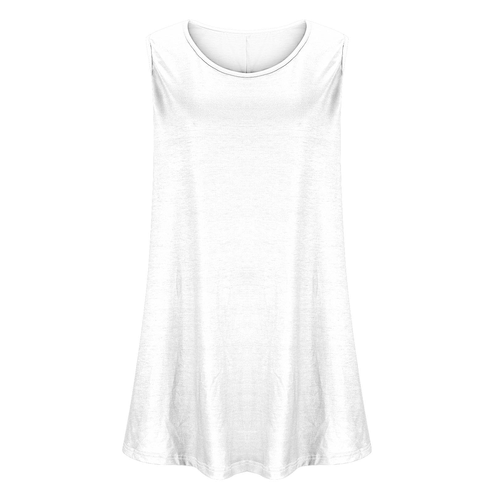 Womens Plus Size Tunic Tops Loose Fit Summer Casual Shirts Sleeveless Crewneck Flowy Blouses Wide Strap Camisole - 5