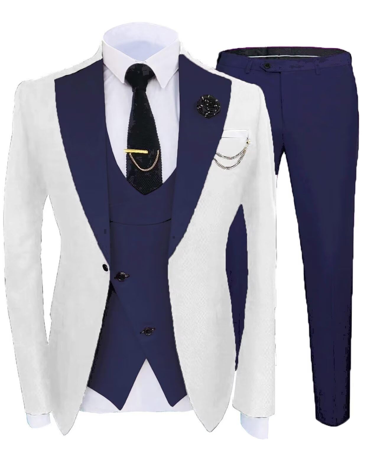 Fashion and Elegant 3 Piece Suit Men Slim Fit Big and Tall Men's Tuxedos for Prom Wedding Party Tux JXZ039