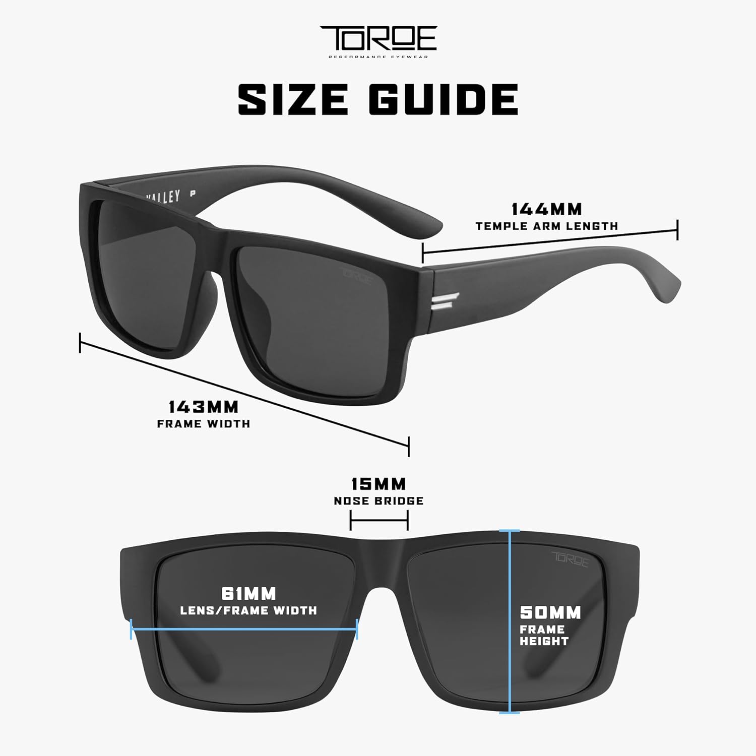 TOROE Z87+ Polarized Safety Sunglasses Matte Black TR90 Frame, ANSI Rated Lens - Image 5