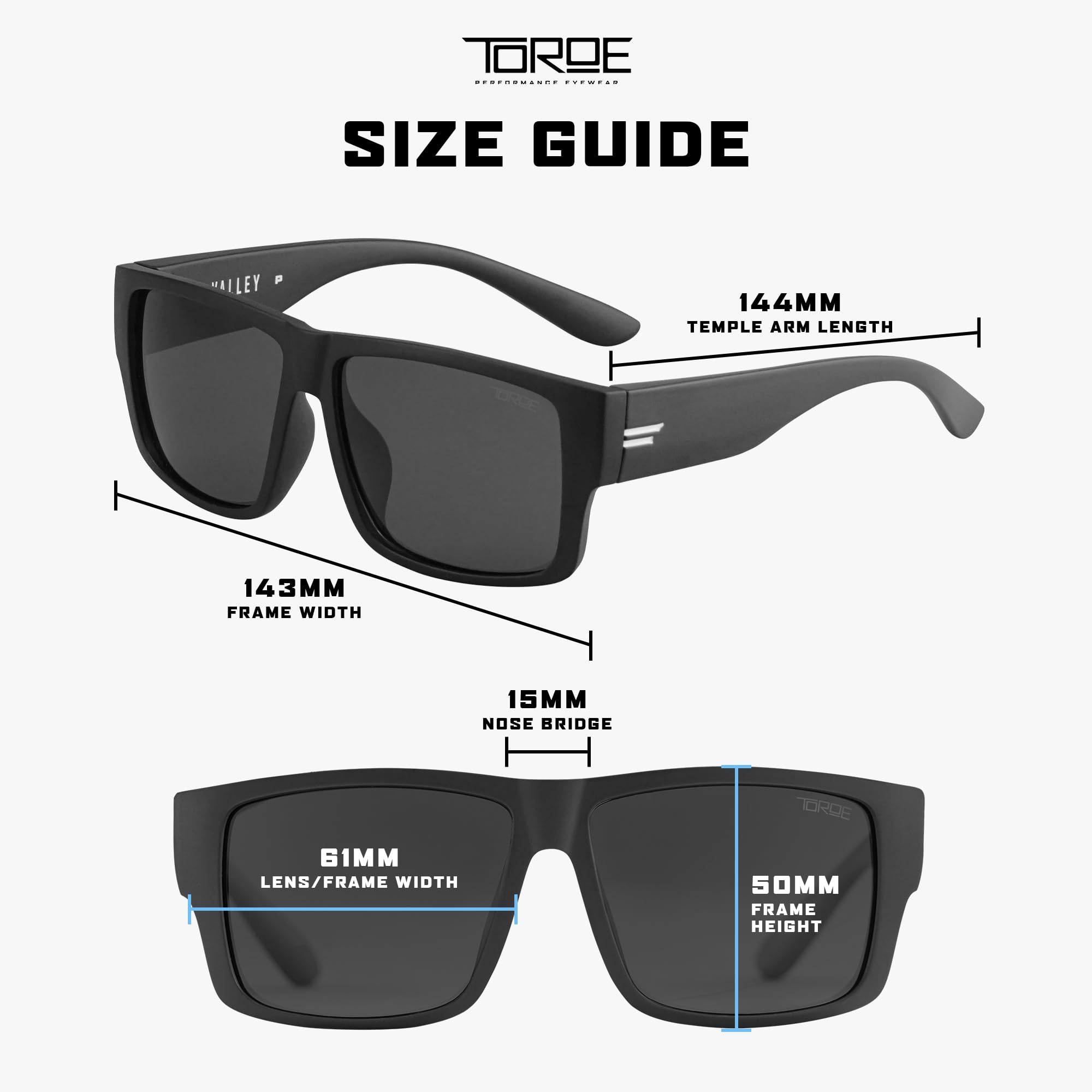 TOROE Z87+ - Gafas de sol polarizadas de seguridad, montura TR90, color negro mate, lentes con clasificación ANSI