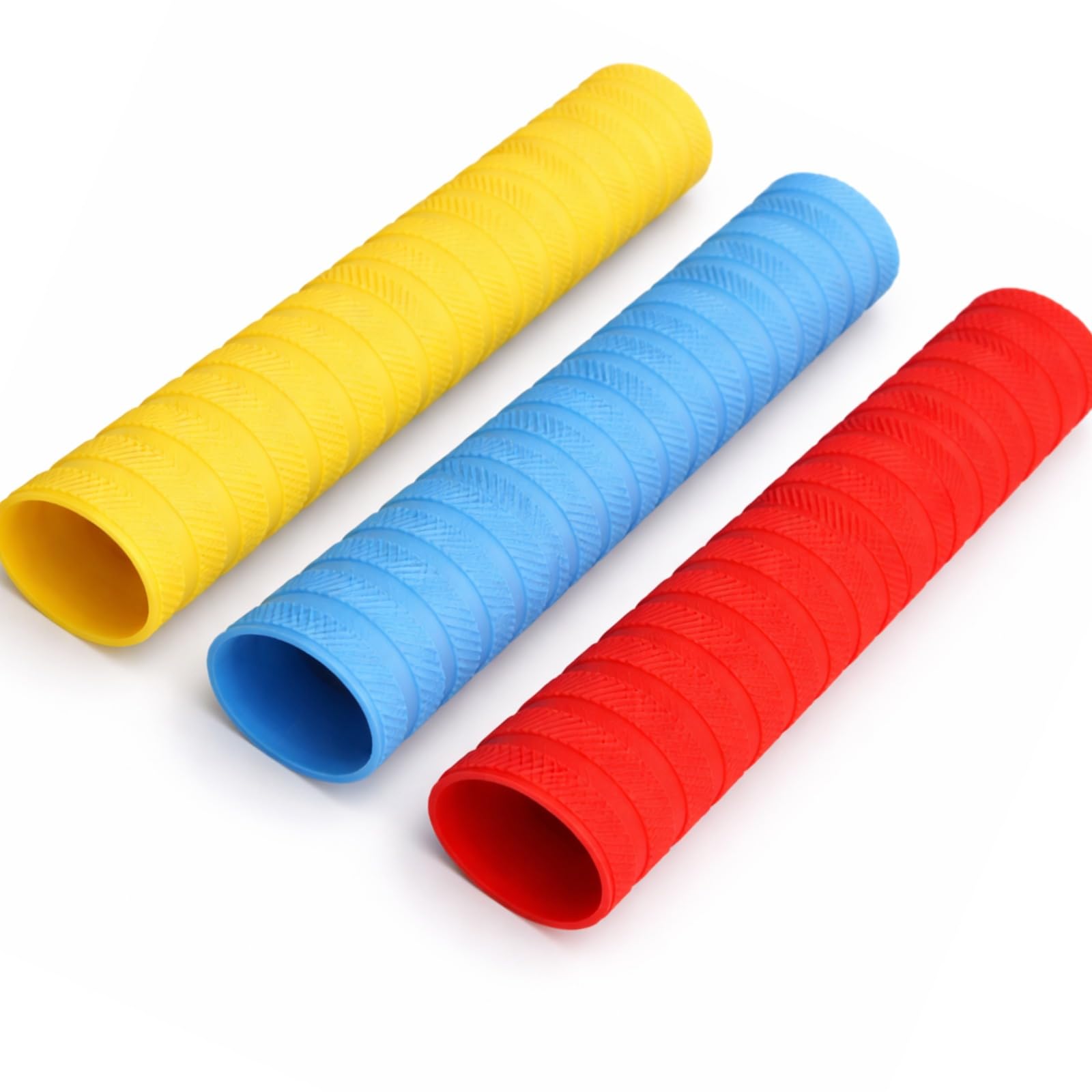 KD Willmax Cricket Bat Grip – Anti-Slip Rubber Handle Grip for Superior Control & Sweat Absorption | Universal Fit for All Cricket Bats (3, Ring Chevron)