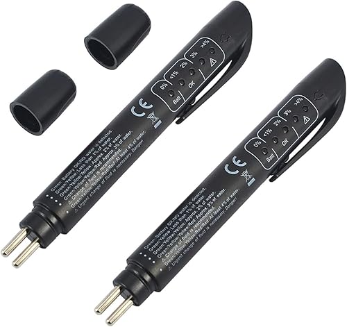 Pluma probadora de líquido de frenos, 2 unidades, DOT 3 DOT 4 DOT 5.1, herramienta de prueba de diagnóstico de automóvil con 5 indicadores LED,