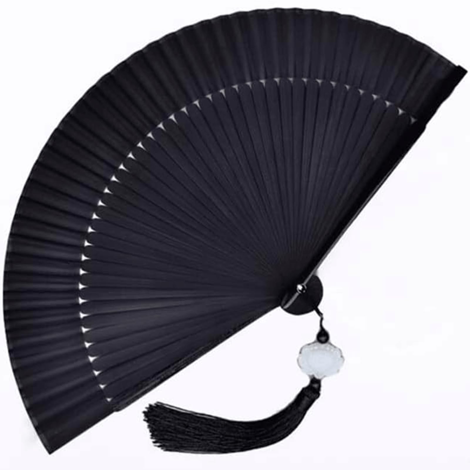 SUNMME Portable zwart Hand Fan, Folding Fan for Dancing/Cosplay/Wedding/Party Props Decoration, Sturdy and Practical ChineseFan Cool