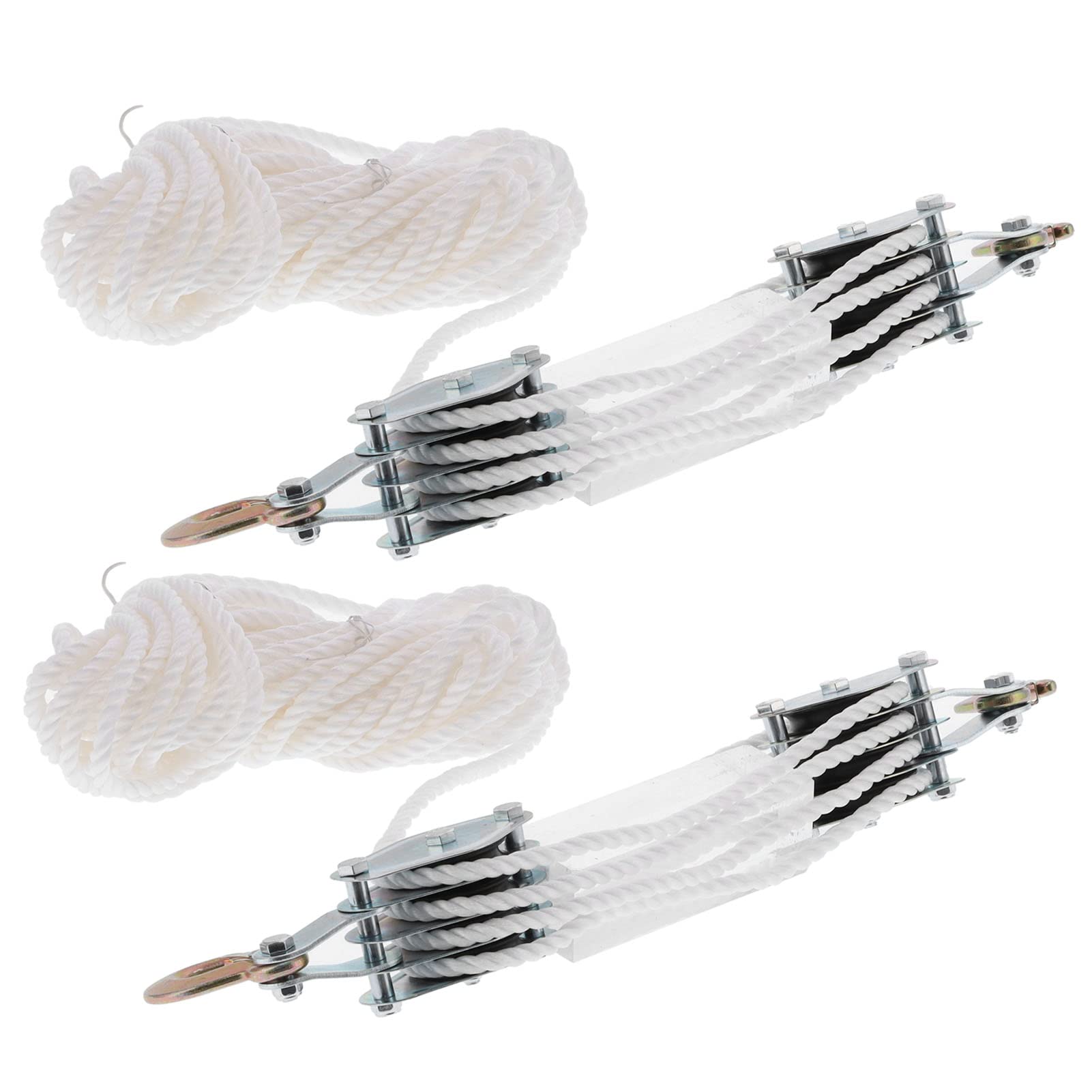 Haofy Juego de Polea de Elevación de Alta Resistencia, 4000 Libras, con Gancho, Cuerda Larga de Nailon para Elevación Resistente en Entornos Industriales, 2 uds.