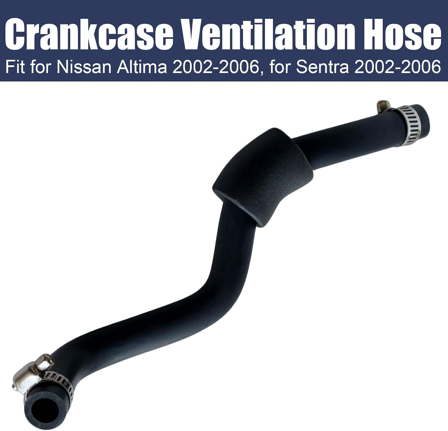 Crankcase Ventilation Hose PCV Valve Hose Fit for Nissan Altima 2002-2006, Fit for Nissan Sentra 2002-2006, 11823-3Z000 PCV Hose Crankcase Breather Hose with Clamps