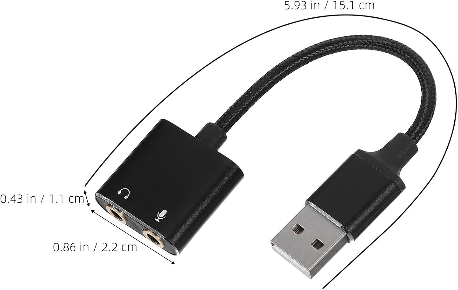 Kisangel USB Sound Card Adapter External Audio Converter with Headphone Splitter and Microphone Jack for PC and Tablets Clear Stable Audio Output