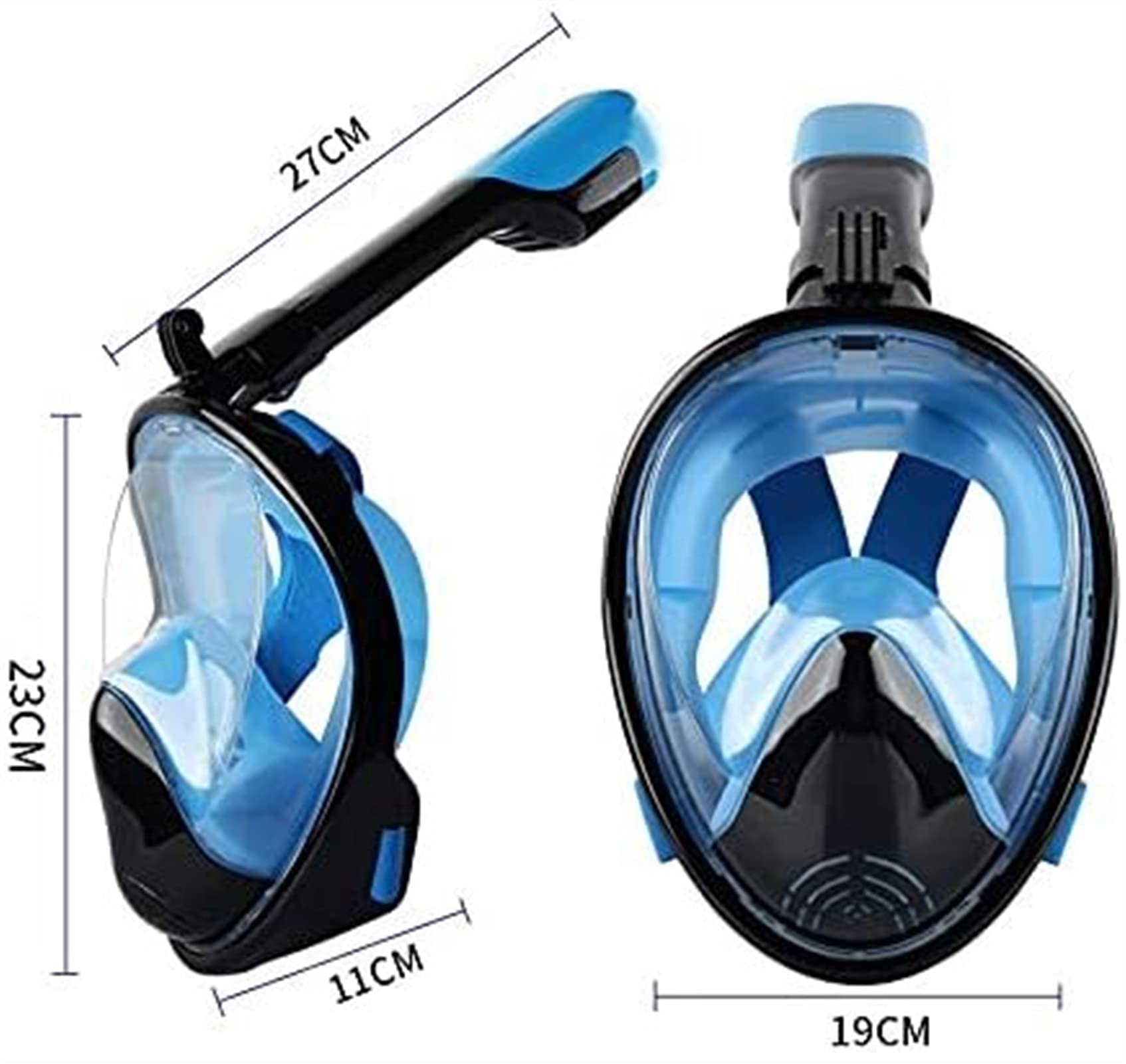 Masque de plongée intégral en Silicone, Masque de plongée sous-Marine à Bouche Plate de Type Sec, adapté aux Adultes et aux Enfants
