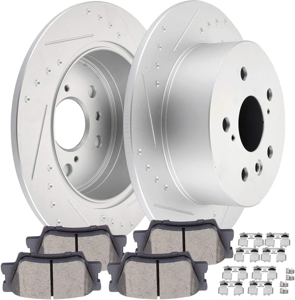 SCITOO Rear Brake Kits 31608 Brake Rotors & D1212-8332 Brake Pads Fit For Lexus For ES350 2013-2016,For Toyota For Avalon 2013-2016,For Toyota For Camry 2012-2016