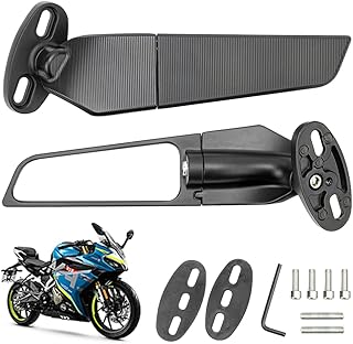 2Pcs Rétroviseurs Moto, Rétroviseur D'aile de Vent, Miroirs Pour Tourner Rétroviseurs Compatible avec Honda CBR300R CBR500R CBR600RR CBR1000RR Ninja 300 400 650 Suzuki GSXR 600 750