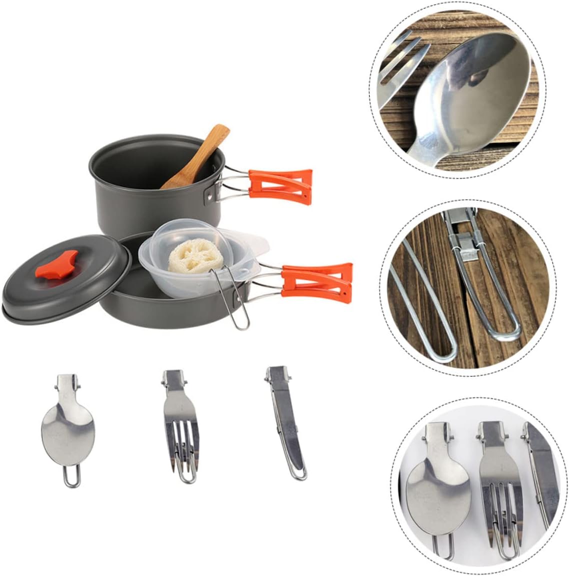 Portable Camping Cooking Supplies Picnic Pot Utensils Outdoor Cooking Pot for People