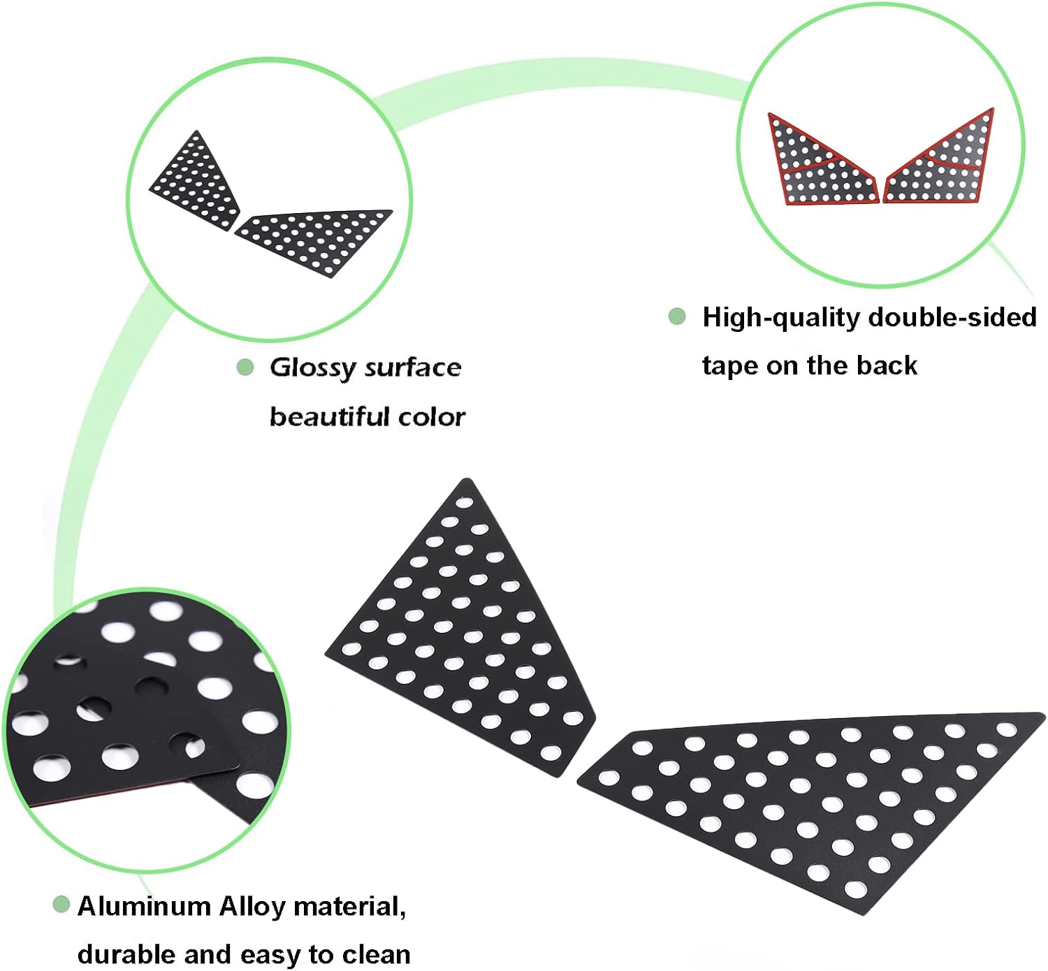 PIUGILH Car Rearview Mirror Side Triangle Window Louvers Cover Compatible with Subaru Crosstrek 2024 2025 Exterior Accessories, Aluminum Rear Side Triangle Window Louvers Air Vent Cover, 2Pcs (Black)