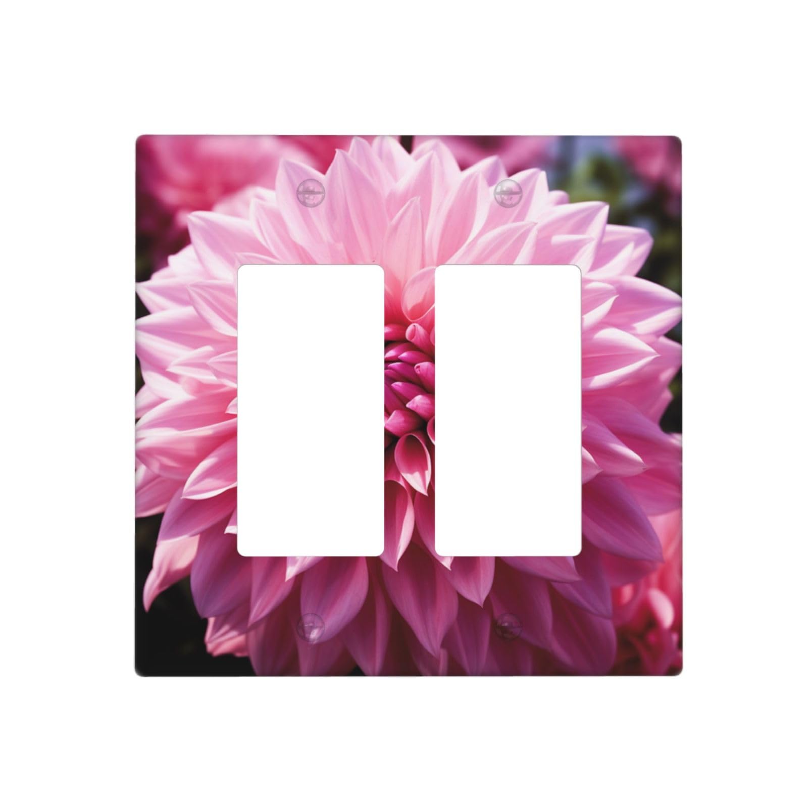 Wall Plate Duplex Outlet Covers Single Toggle 2-Gang Wall Plate Covers Floral Dahlia Flower Light Switch Cover Decorative Electrical Faceplate Light Switches for Kitchen Bedroom Home Decor