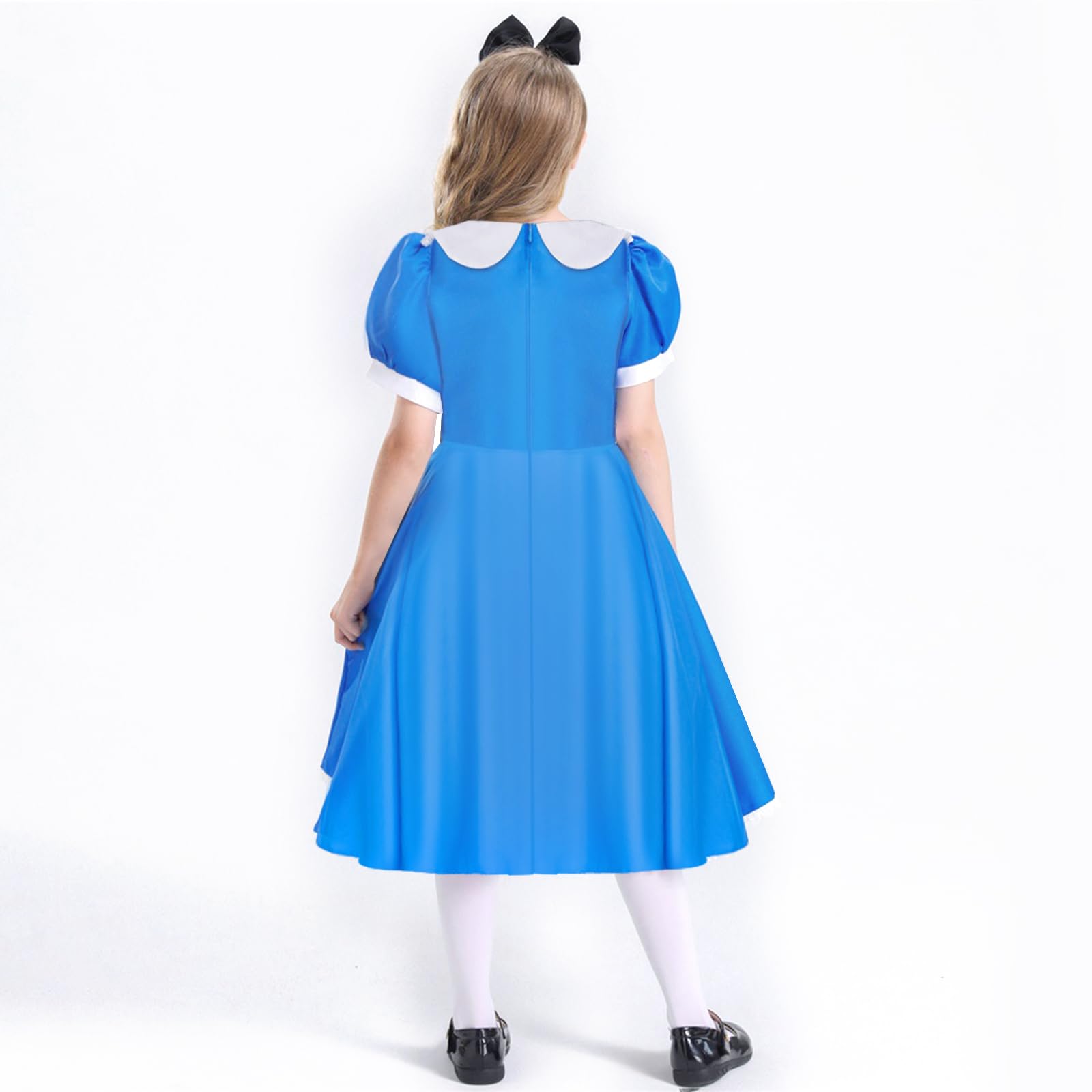 Mprocen Blue White Pinafore Dress World Book Day Costumes for Girls Costume Wonderland Princess Costume Apron Dress Childs World Book Day Book Week Fancy Dress Costume Kids Fancy Dress(M - Image 3