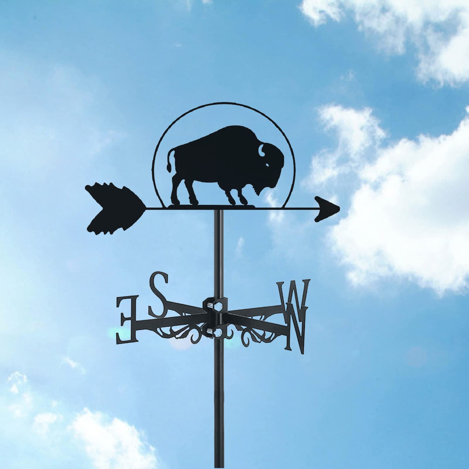 Indicateur de direction du vent girouette vache métal piquet de jardin acier