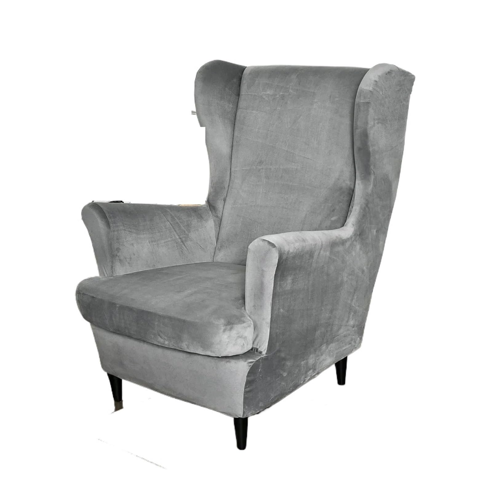 GCYEIDMA Wing Chair Slipcover Wing Chair Covers Stretch Wingback Armchair Cover with Seat Cushion Elastic Solid Color Sofa Slipcovers(CORAL)