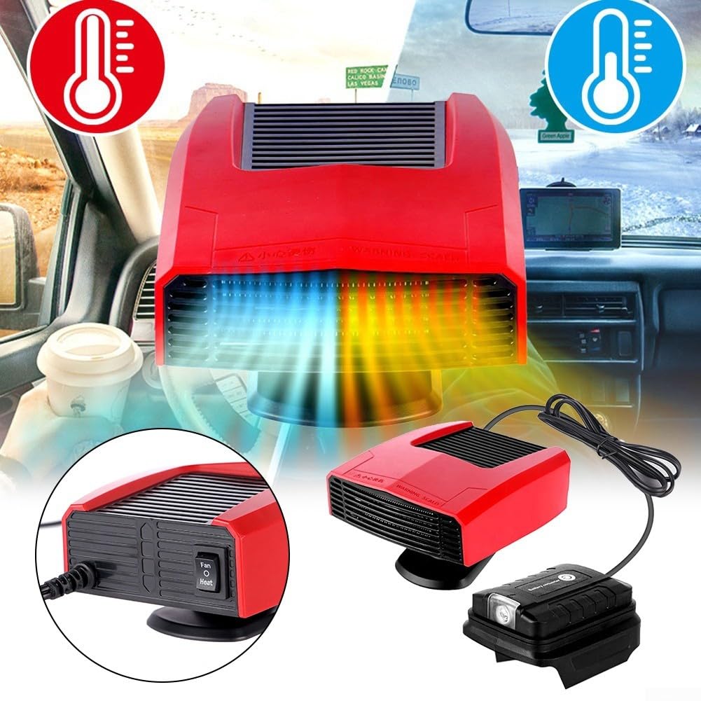 Chauffage et dégivreur de voiture rotatif à 360 degrés avec deux ports USB pour batterie 18 V, DC 14-21 V, compatible avec Makita