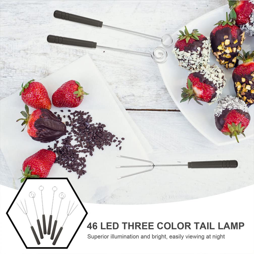 Hemoton Stainless Steel Chocolate Dipping Forks 9 Piece Set for Fondue Cheese Fondue Tools Kitchen Utensil for Dipping