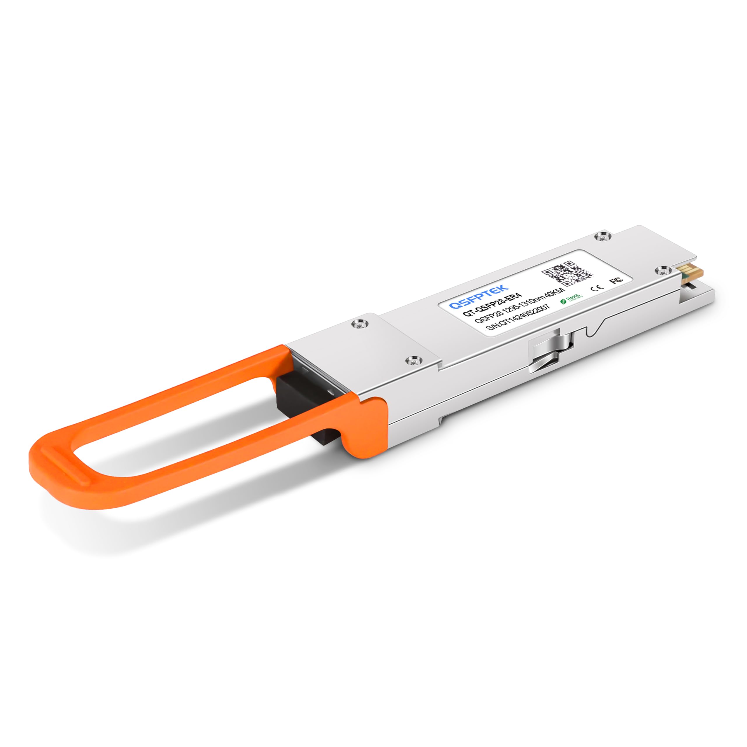 QSFPTEK 100GBASE-ER4 OpticTransceiver, QSFP28 Optical Module, 100g Network MINI gbic Compatible with Cisco QSFP-100G-ER4L-S, LC SMF 1310nm 40km with FEC