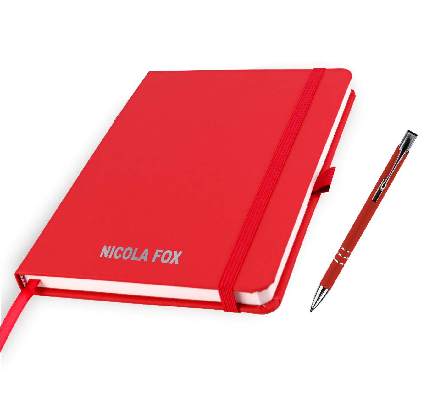 That's My Pencil Personalised A5 Notebooks/Note Pad- Printed with Name with a matching pens (Scarlet)