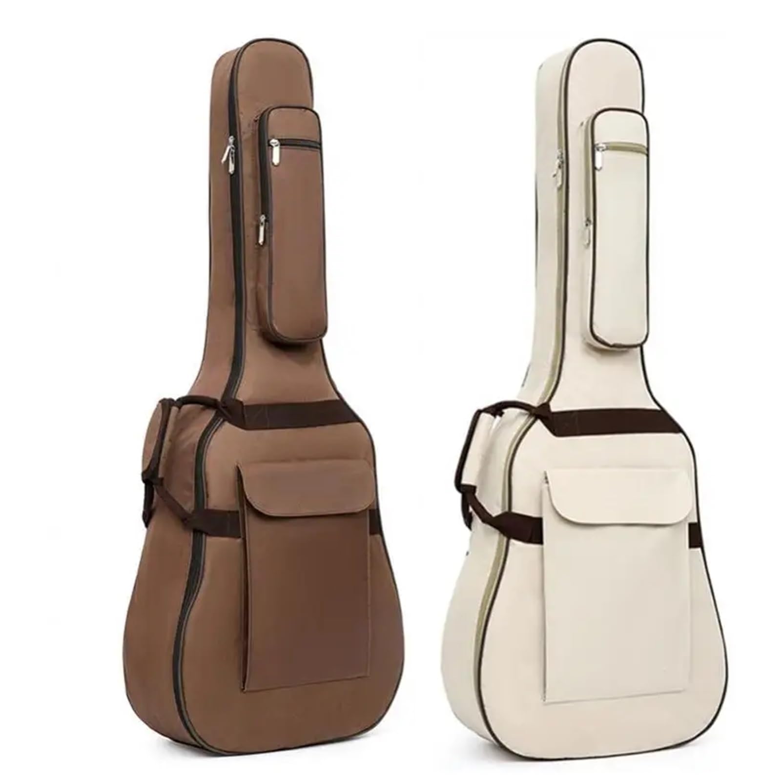 Funda de Guitarra Impermeable con Relleno 10 mm Grosor for Guitarras acústicas 40 a 41 Pulgadas Correa for el Cuello, Funda Blanda for para Actuaciones Y para Tocar Instrumentos(Beige)