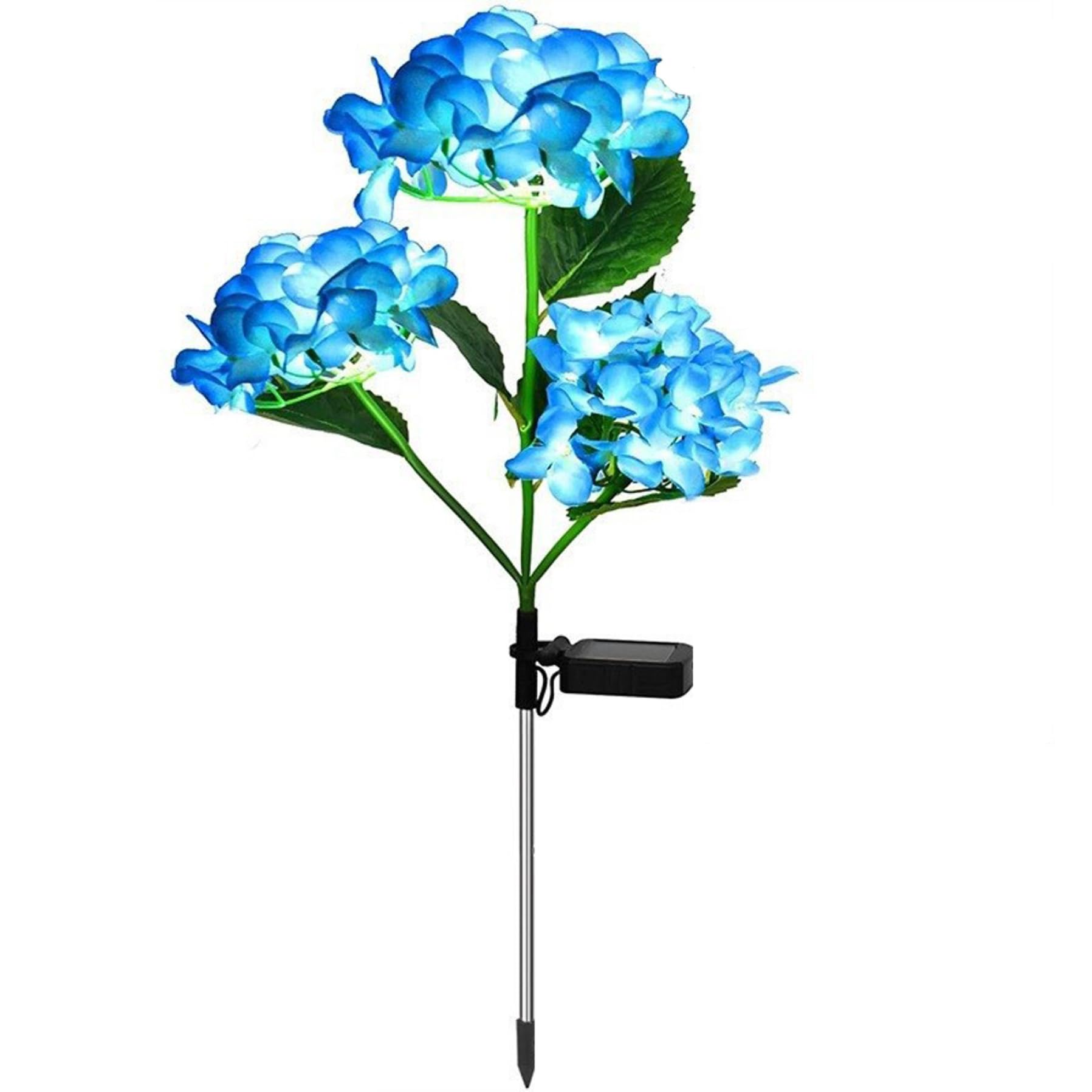 Hintyne Solar Flower Lights Solar Garden Lights Outdoor 28.7'' Flower Realistic Hydrangea Stake Ip65 Waterproof Pathway Light for Outside Style 1