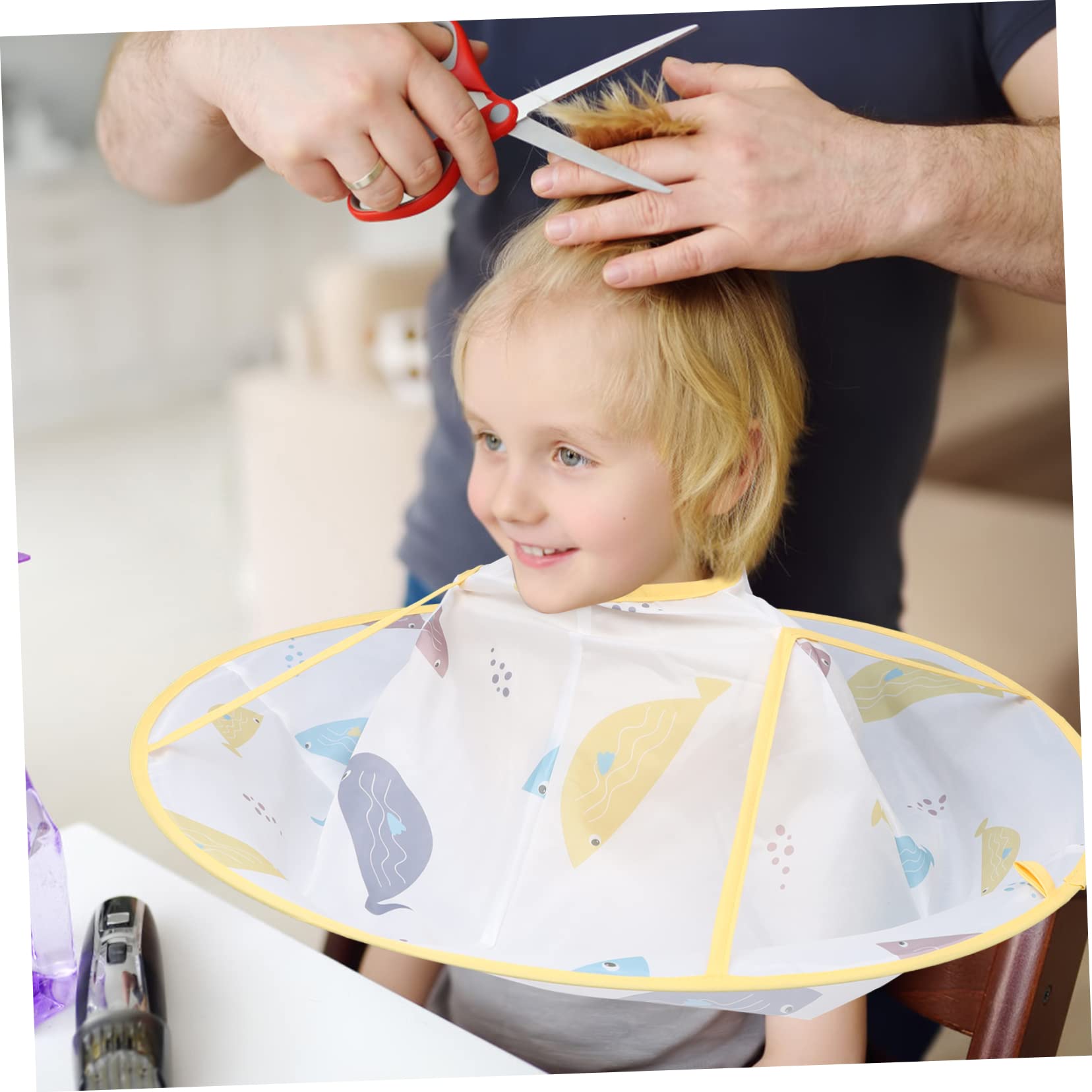 FOMIYES Lot De 3 Capes De Coupe De Cheveux Avec Fermeture Cou Pour Enfants Filles Et Garçons Pour La Maison