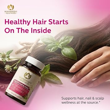 Maharishi Ayurveda Healthy Hair & NailsTM 60 Tablets Ayurvedic Herbal Support with Eclipta, Ashwagandha & Tinospora Supports Hair, Nail & Scalp Health*