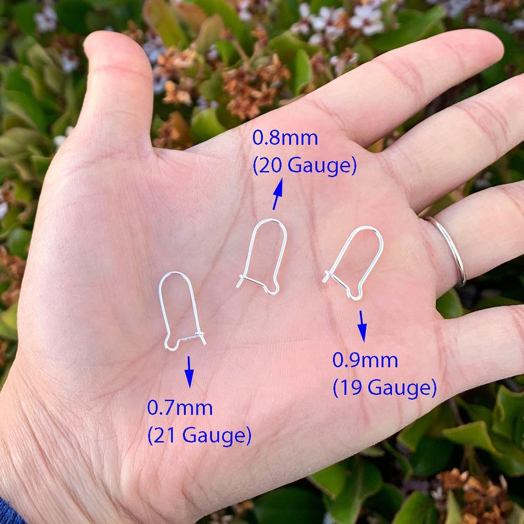 Ohrring-Haken, Sterlingsilber, Nierenform, Ohrstecker, für hängende Ohrringe, Schmuckherstellung Wire - 0.8mm (20 gauge) silber
