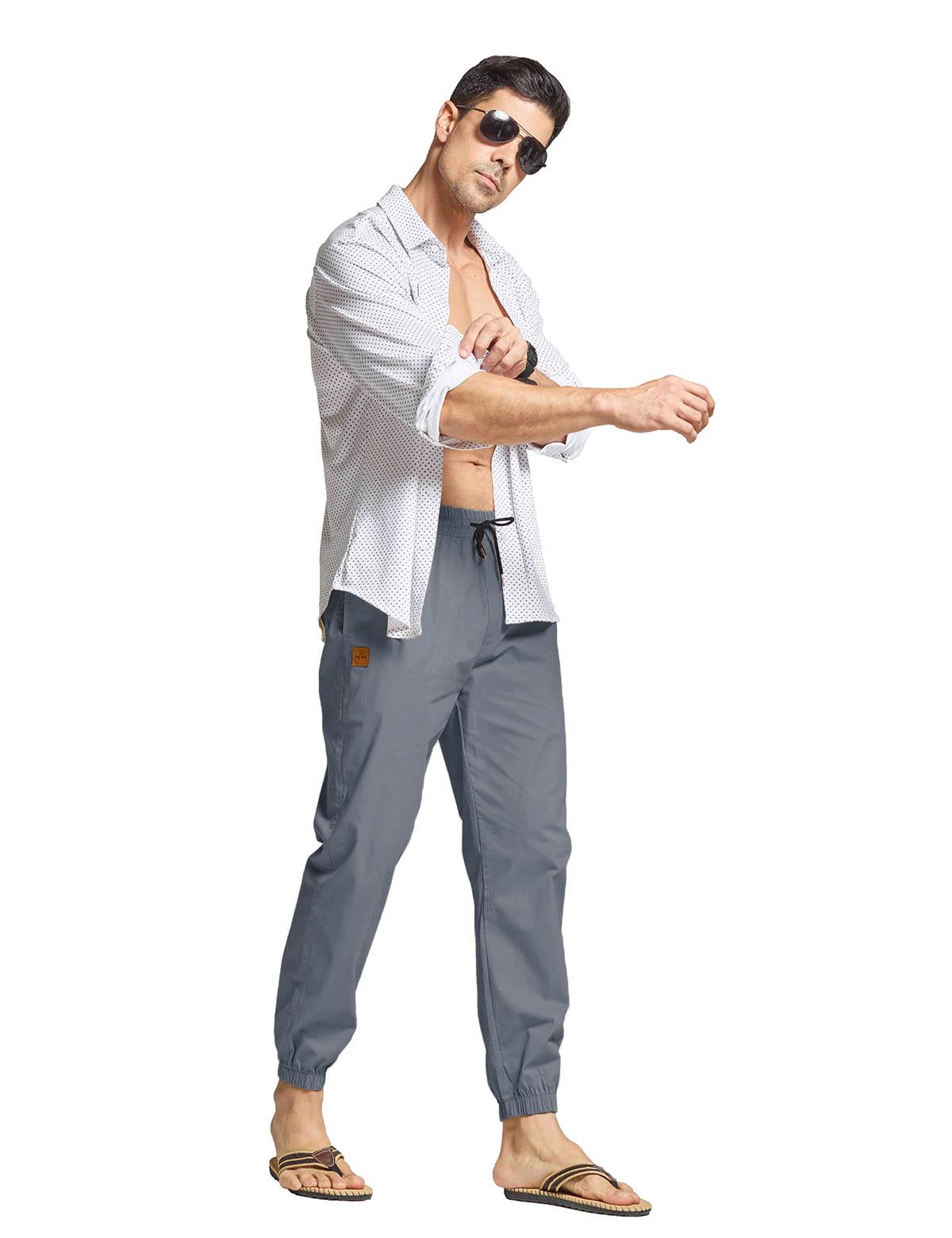 JustSun Pantaloni da Lavoro Uomo Cotone Cargo Casual Pantaloni Tuta Uomo Pantaloni Jogging Slim Fit con Tasche