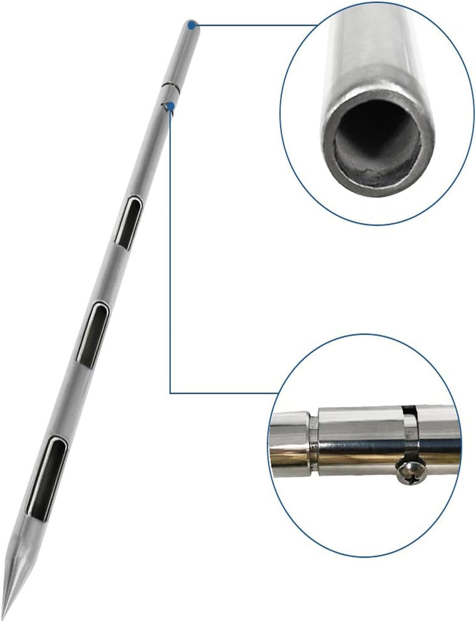 Tubo campionatore di Cereali, Campionatore di Polvere e Grano in Acciaio Inossidabile con 3 Slot, Parti Staccabili, Diverse Dimensioni(70cm/27.5'')