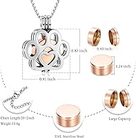 Vista 50 de Oinsi Joyería de Cremación de Mascotas Para Cenizas Para Perro/Gato con Forma de Pata de Acero Inoxidable Medallón Conmemorativo Collar de Urna Mini