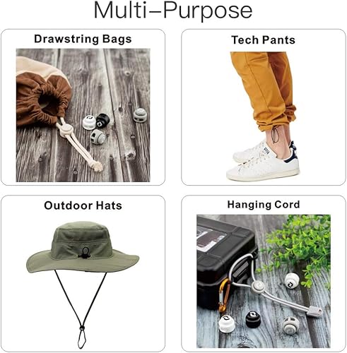 Miniatura 5 de RJ-Sport Cerraduras de cable resistentes, cierre de tapón de cordón de doble orificio para cordones sin atar y más